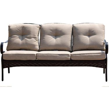 Homeroots Black Steel Sofa With Beige Cushions 374050