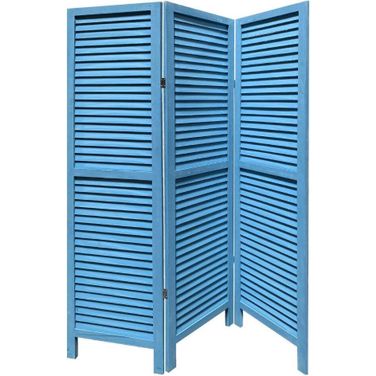 Homeroots Blue Wood Shutter Screen