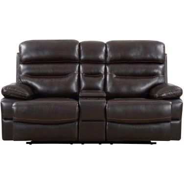 Homeroots Brown Console Loveseat