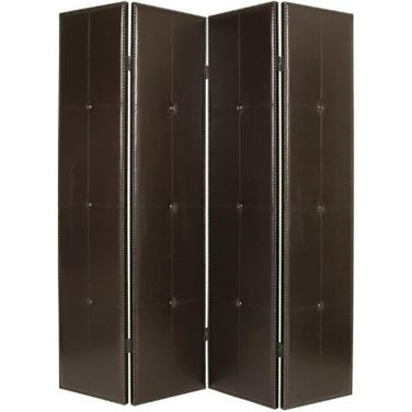Homeroots Brown Faux Leather Screen 277094