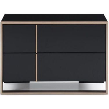 Homeroots Brushed Black Stainless Bronze Nightstand