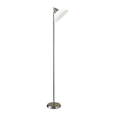 Homeroots Brushed Steel Metal Torchiere 372627