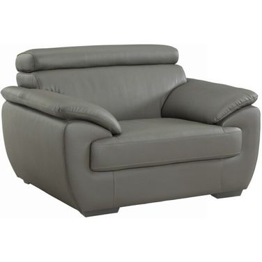 Homeroots Captivating Grey Leather Chair