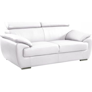 Homeroots Captivating White Leather Loveseat
