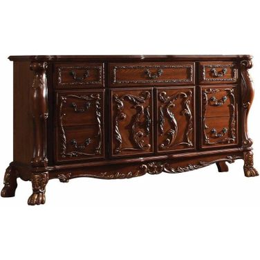Homeroots Cherry Oak Wood Poly Resin Dresser And Server