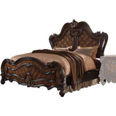 Homeroots Cherry Oak Wood Poly Resin Eastern King Bed