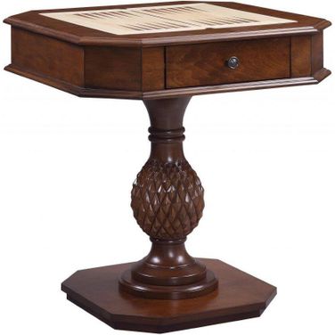 Homeroots Cherry Wood Poly Resin Game Table 347432