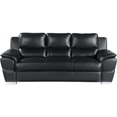 Homeroots Chic Black Leather Sofa