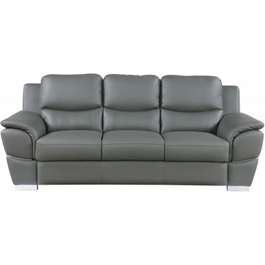 Homeroots Chic Grey Leather Sofa 329483