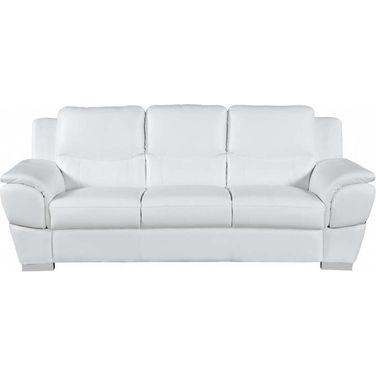 Homeroots Chic White Leather Sofa