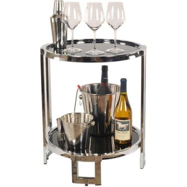 Homeroots Chrome Round End Table