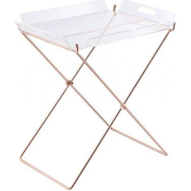 Homeroots Clear Acrylic And Copper Tray Table