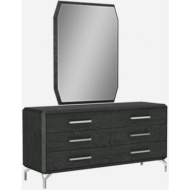 Homeroots Clear Glass And Stainless Steel Double Dresser Ex Tension