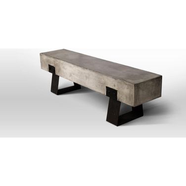 Homeroots Concrete And Metal Bench 283275