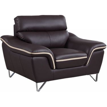 Homeroots Contemporary Brown Leather Chair