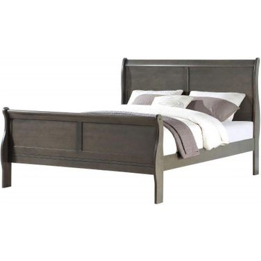 Homeroots Dark Gray Wood Eastern King Bed