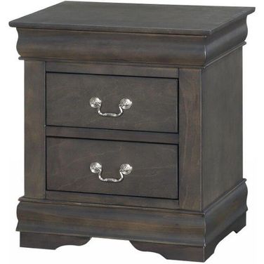 Homeroots Dark Gray Wood Nightstand