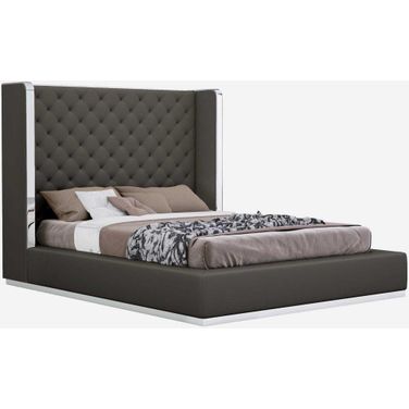 Homeroots Dark Grey Queen Bed 370610