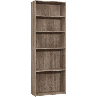 Homeroots Dark Taupe 5 Shelves Bookcase