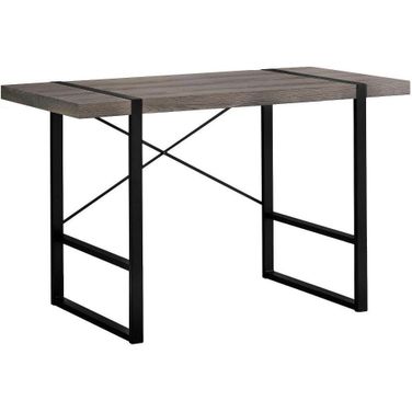 Homeroots Dark Taupe And Black Metal Computer Desk