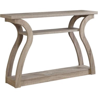 Homeroots Dark Taupe Hollow Core Accent Table Hall Console 332814
