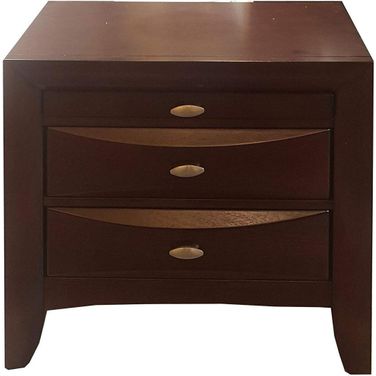 Homeroots Espresso Rubber Wood Elegant Nightstand