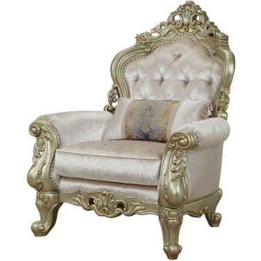 Homeroots Fabric Antique White Upholstery Poly Resin Chair With 1 Pillow