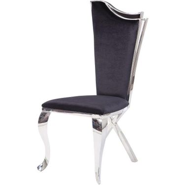 Homeroots Fabric Stainless Steel Upholstered Side Chair (Set 2) 347321