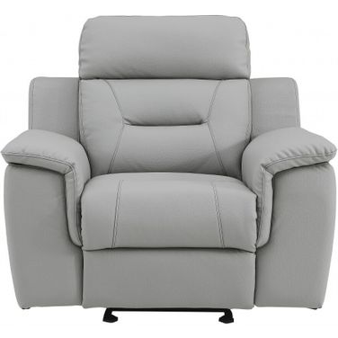 Homeroots Fascinating Grey Leather Chair