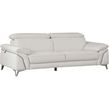 Homeroots Fashionable White Leather Sofa