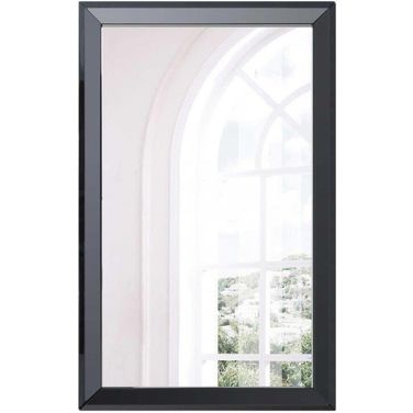 Homeroots Gloss Black Glass Mirror