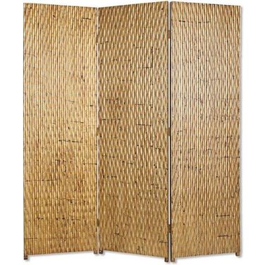 Homeroots Gold Wood 3 Panel Screen