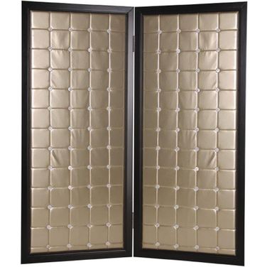 Homeroots Gold Wood And Fabric Screen 277096