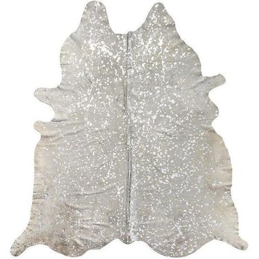 Homeroots Gray And Silver Cowhide Area Rug