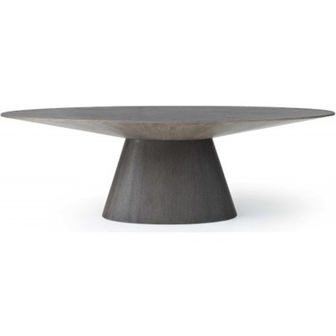 Homeroots Gray Oak Veneer Oval Dining Table 370712