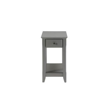 Homeroots Gray Wood Veneer Side Table 286315