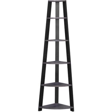 Homeroots Grey Black Particle Board Bookshelf