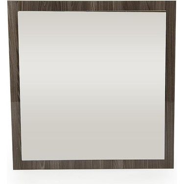 Homeroots Grey Mdf Glass And Veneer Mirror 282566