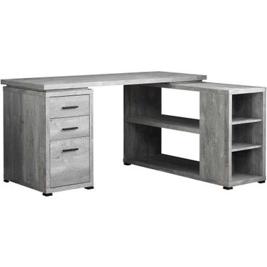 Homeroots Grey Particle Board Hollow Core Computer Desk
