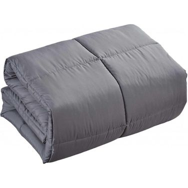 Homeroots Grey Polyester Medium Warmth Down Alternative Comforter Duvet Insert California King And Eastern King