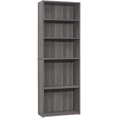 Homeroots Grey Shelves Bookcase 355726