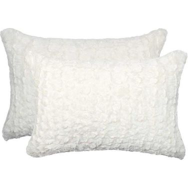 Homeroots Ivory Mink Faux Pillow 2 Pack 317200
