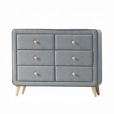 Homeroots Light Gray Fabric Dresser 285882