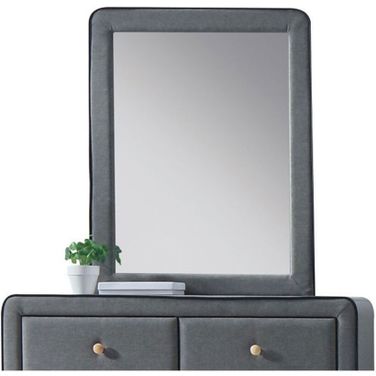 Homeroots Light Gray Fabric Mirror