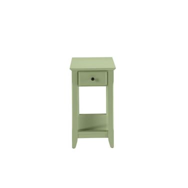 Homeroots Light Green Wood Veneer Side Table 286316