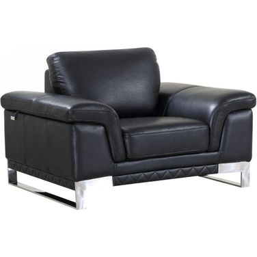 Homeroots Lovely Black Leather Chair