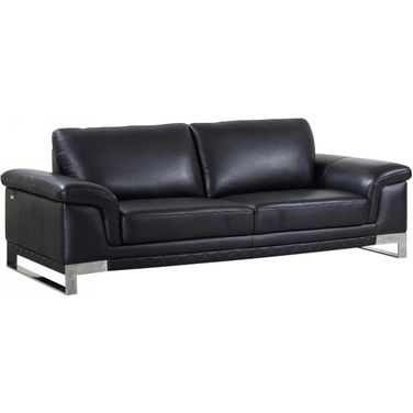 Homeroots Lovely Black Leather Sofa