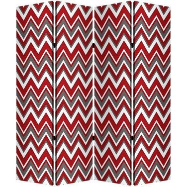 Homeroots Mlti Color Wood Canvas Screen