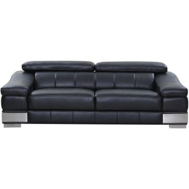 Homeroots Modern Black Leather Sofa