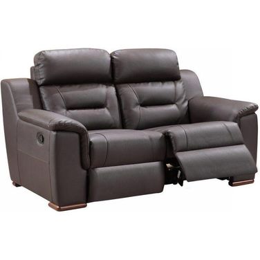 Homeroots Modern Brown Leather Loveseat